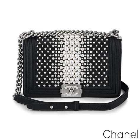 medium chanel pearl boy bag